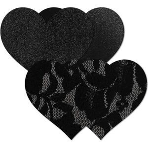 Bristols Six: Nippies® Heart-Shaped Disposable Nipple Cover Set – Satin & Lace